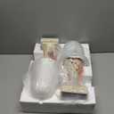 Bedside Table Lamps for Bedroom Set of 2, 3-Way Dimmable Nightstand Lamps with 2 USB Charging Ports, 20" Vintage Desk Lamps with White Alabaster Glass Shade for Living Room Entryway, LED Bulb Included