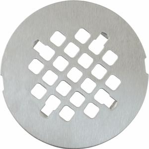 Brushed Nickel 4-1/4" OD Snap-in Shower Drain Cover Replacement, Welsan Stainless Steel Round Shower Strainer Grid Easy to Install