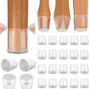 BALEINE 24 Pack Silicone Chair Leg Floor Protectors, Stool Leg Protectors Cap, Non-Slip Chair Leg Caps for Hardwood Floors (Clear, X-Large, 24 Pack)