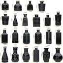 Brajttt Bud Vase Set of 25: Black Glass Vases - Small, Cute Vintage Set for Flower, Wedding, Home Decorations