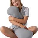 Weighted Body Pillow 6.5lbs - Weighted Pillow for Deeper Sleep - Cooling Body Pillows for Adults - Full Body Pillow for Sleeping - Side Sleeper Body Pillow with Cover (Original - 41" x 10" (6.5LBS))