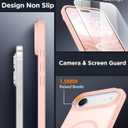 SPIDERCASE for iPhone Air Case, Magnetic Translucent Matte Case with 2PCS Tempered Glass Screen Protector Slim Phone Case for iPhone Air 6.5'', Pink