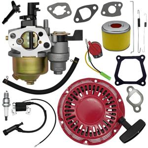 Strongthium GX160 GX120 Tune Up Parts Carb Kit for Honda GX 120 200 4.0 5.5 6.5 hp 196 212 cc w/Carburetor + Pull Start + Coil + Air Filter + Spark Plug + Throttle Springs + Gaskets