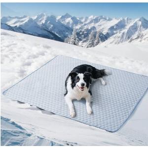 Soulbond Cooling Mat for Large Dogs - 50"x60" Washable Cooling Pad for Puppy, QMAX>0.3, Anti-Slip Bottom, Portable Summer Pet Cool Kennel Bed Pad for Outdoor/Indoor/Cars/Travel Use, Aqua Green