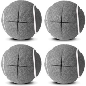 Precut Tennis Balls for Walkers 4PCS, Heavy Duty Long Lasting Felt Glides, Universal Fit for Most Walkers & Furniture Legs, Easy Installation, Floor Protection, Senior Walker Accessories(Grey)