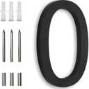 7 Inch Black House Numbers For Outside,Metal Address Numbers For Houses Numbers For Address On House Metal Black Large Modern House Numbers For House Floating Flush Mount Aluminum Black Number 0