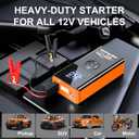 Jump Starter with Air Compressor, 8000A 180PSI, Portable Car Battery Jump Starter (All Gas/12L Diesel) 12V Automobile Jump Box Pack Chargers with Jumper Cables, 4-Mode LED Lights