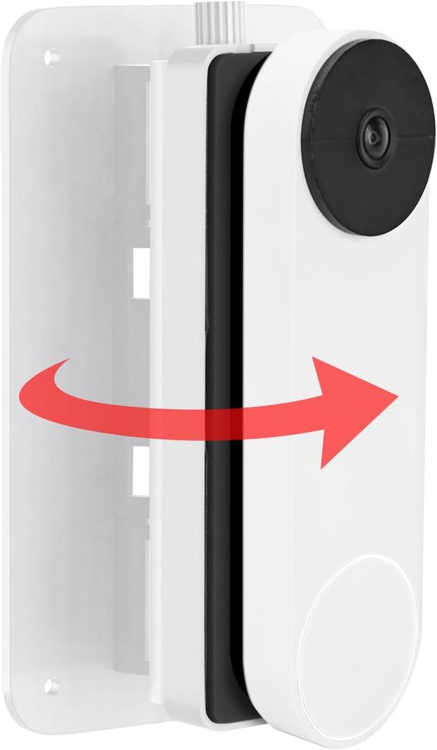 Adjustable Doorbell Mount (30to 145) for Google Nest Doorbell Battery/Wired, Blink Video Doorbell, Wyze Doorbell Pro, eufy Doorbell E340/S220, Door Bell Wedge Mount for Apartment, No Drill-White