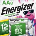 Energizer Recharge Universal Rechargeable AA Batteries (8 Pack), Double A Rechargeable Batteries