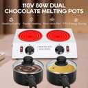 Chocolate Melting Machine Electric Heating Chocolate Tempering Machine Melting Pot Fast and Even Melting Ideal Create for Chocolate ,Candy, Butter Making Warming Coffee Milk Wine (Double)
