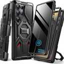 TONGATE Magnetic Stand for Samsung Galaxy S25 Ultra Case with Privacy Screen Protector, [Compatible with Magsafe] [Military Drop Protection] S25 Ultra Case with Camera Cover & Belt Clip, Black 6.9"