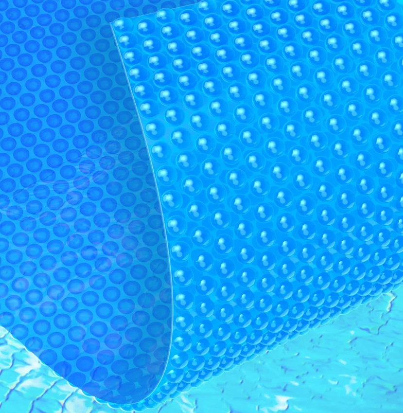 Abimars 16 Mil Solar Pool Cover with UPF 50+ UV Protection, 12’ x 24’ Rectangle Pool Solar Blanket for Inground & Above Ground Pools, 1600 Series, Heat/Chemical Resistant Cover, Blue
