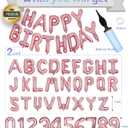 76pcs Happy Birthday Balloon Banner, Rose Gold Balloons Letters, Personalized 16" Mylar Foil Birthday Decorations include 2 Sets A- Z, 1 set Number 0-9 and "HAPPY BIRTHDAY" letters (with Balloon Pump)