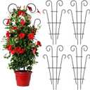 Mklsit 4 Pack 32'' Wave Shape Black Metal Garden Trellis for Climbing Plants, Indoor/Outdoor Potted Plants, House Plants, Vines, Roses, Vegetables