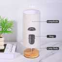 Bedside Table Lamps, Table Lamp for Bedroom, Lamps for Night Stands with Linen Lampshades, Small Table Lamp for Living Room, Office (Bulb Excluded) (Wood)