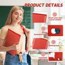 Henoyso 60 Pack Plastic Folders with Clear Front Pockets Heavy Duty File Folders with 2 Pockets and Card Slot for Classroom, School & Office Bulk Supply (Red)