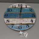 CHYLIN Wall Clock Beach Decor 12 Inch Coastal Nautical Ocean Clocks for Living Room, Silent Non Ticking Wall Clocks Battery Operated Decorative for Kitchen,Bedroom,Bathroom,Home(Blue)