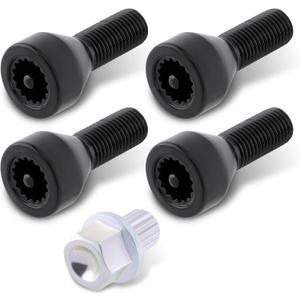AUTOKAY 36136786419 Set of 5 Locking Wheel Nuts Bolts Nuts Set and Master Key Fits for BMW 1/3/5/6 Series M12 x 1.5