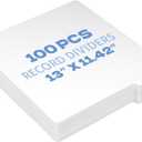 100 Pcs Vinyl Record Dividers 11.4 x 13 Inch Thick Cardboard Blank Writable LP Record Separators Reusable White Record Album Organizer Vinyl Storage Accessories for Records, DVDs, and Albums