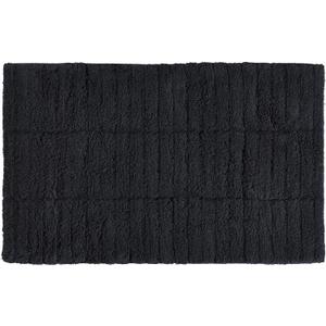 Zone Denmark Luxury Tiles Bath Mat - Stylish & Functional Non Slip Shower Mat for Bathroom - 100% Cotton Craftsmanship Easy Clean Washable Elegance for Ultimate Comfort (Black), 31"x19"