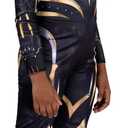 Marvel Black Panther Official Youth Halloween Costume - Premium Quality Padded Jumpsuit with Plastic Mask (Black, L)