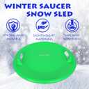 Slippery Racer Heavy-Duty Cold Resistant Downhill Pro Plastic Outdoor Winter Saucer Disc Snow Sled with Handles. (Buddy ELF-1 Pack)
