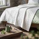 Moukeren St. Patrick's Day Shamrock Throw Blanket 50"x60" - Cozy 3D Jacquard Design, Soft Warm White Irish Blanket for Bed, Sofa, Living Room, Home Decor