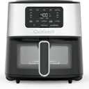 Cuisinart Air Fryer, 6-Quart Basket Large Fryer with 5 Cooking Functions to Roast, Bake, Broil, Air Fry and Keep Warm, 5 Airfryer Presets, Dishwasher-Safe Parts, AIR-200NAS, Stainless Steel & Black