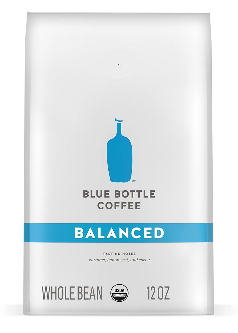 Blue Bottle Whole Bean Organic Coffee, Balanced, Medium Roast, 12 Ounce bag (Pack of 1) (EXP 03/13/26)