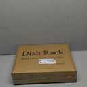 SNTD Dish Drying Rack - Small Dish Rack for Kitchen Counter, Stainless Steel Dish Drainer with Utensil Holder and Drainboard, 11" W x 15" L (Black)