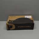 SPUNKYJUNKY Ceramic Dog and Cat Bowl Set with Wooden Stand, Modern Cute Weighted Food Water Set for Small Size Dogs (13.5OZ) & Medium Sized Dogs (28.7OZ) & Cats (3.6 Cups, 2  Black)