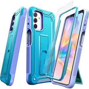 for Samsung Galaxy A13 5G Phone Case [Mili-Grade Shockproof] [1X Separate Screen Protector] with Kickstand Case Matte Textured Full Heavy Duty Shockproof TPU Bumper Anti-Scratch A13 Case, Blue