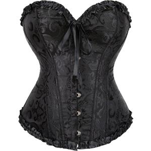 Alivila.Y Fashion Womens Lace Up Corset Top Overbust Body Shaper Bustier Corsets for Women (Black)5X-Large, Black Jacquard