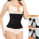 Trendyline Postpartum Belly Band,C Section Belly Binder,Abdominal Binder Post Surgery Girdle,Tummy Tuck Compression Wrap Waist Trainer (Black, Medium)