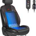 Paffenery 1Pcs Cooling Car Seat Cover Front Seat, 12V-24V Ventilated Cooling Car Seat Cushion, Cooled Seat Cover for Car SUV Truck Universal Fit, Grace Black