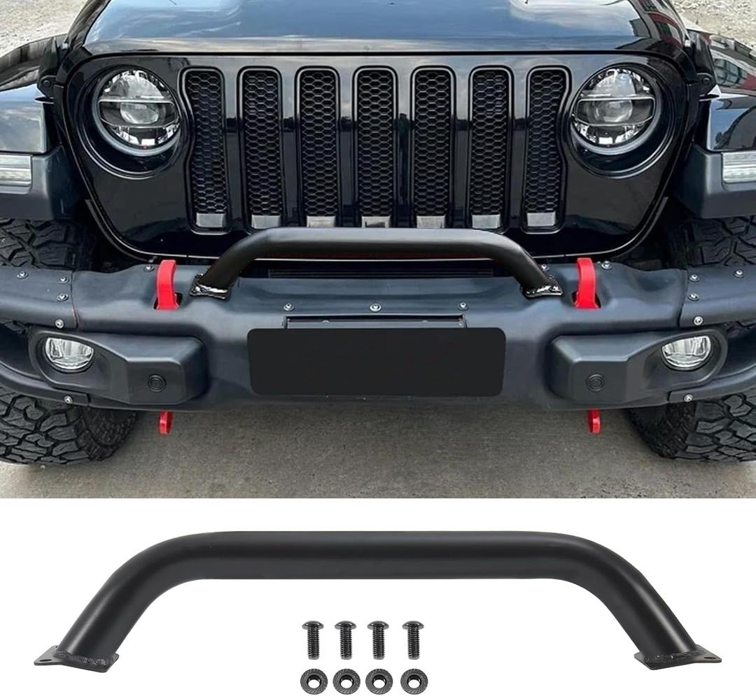 Brush Guard Compatible with 2018-2025 Jeep Wrangler JL & 2020-2025 Gladiator JT Steel Bull Bar Grille Brush Guard Replaces 82215351