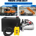 15 Quart Hydraulic Power Unit, Single-Acting Electric Hydraulic Pump, DC 12V 3200 PSI, Metal Reservoir for Dump Truck & Dump Trailer Hydraulic Systems
