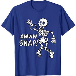 Aw Snap Broken Arm Skeleton Injury Wrist Surgery Recovery T-Shirt Blue S