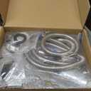 ELLO&ALLO Shower Panel System Tower, LED Rainfall and Mist Head Rain Massage Stainless Steel Bathroom Fixtures with LED Body Jets, Brushed Black