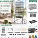 Menkxi 3 Tier Stackable Bird Flight Cage Large with Dividers, 76 x 30 Inch