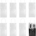 8pcs Transparent Bags with Handles for 2 Bottles, Champagne, Whiskey, Party, Wedding, Festival (1 Count (Pack of 8))