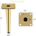 Gold Metal Furniture Legs Heavy Duty Straight Furniture Feet DIY Modern Replacement Legs for Cabinet Sofa Couch Chair-Set of 4 (Gold, 8")
