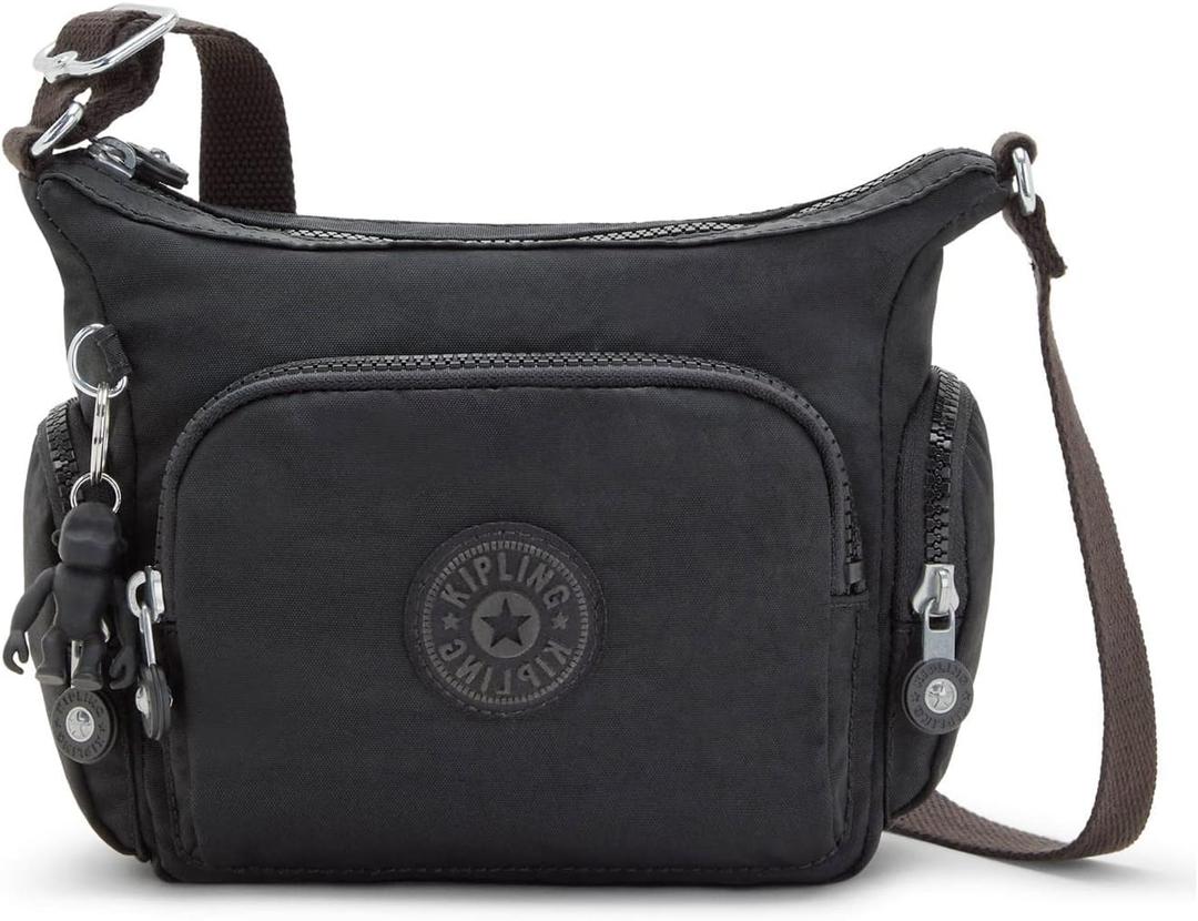 Kipling Gabbie Mini Printed Crossbody Bag (11''L x 7.5''H x 3.3''D, Black Noir)