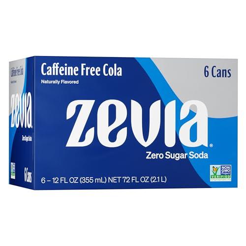 Zevia Zero Calorie Soda, Caffeine Free Cola, 12 fl oz Cans (Pack of 6)