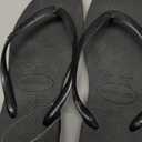 Havaianas Women Slim Square Sandal - Classic Square Toe Sandals (9-10, Black)