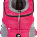 wuffie pet Carrier Backpack for Small, Medium and Large Dogs, Adjustable Breathable Oxford Fabric with mesh Window and Safety Belt (Pink, Medium) Set of 5.