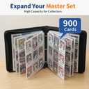 Sports 9-Pocket Trading Card Binder with Zipper, Fits 900 Cards; PU Leather Collector Album for Pokemon, Sports Cards, TCG & K-pop Photocards; Card Folder for Boys, Girls & Adults