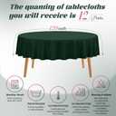 Teruntrue 12 Packs Hunter Green Round Tablecloths 120 inch Round Table Cloth, Washable Polyester Fabric for Wedding Parties Banquet Holiday Dinner Table Decorative, Hunter Green