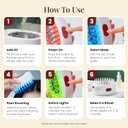 7-1 Red Light Hair Brush Comb | Vibrating Electric Red Light Scalp Massager + Oil Applicator for Fuller-Looking Hair Care | Scalp Massage for Head Spa | Portable, Cordless & Waterproof