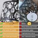 9 Inch Crystal Black Semi Flush Mount Ceiling Light,2-Light Modern Farmhouse Ceiling Light Fixture,Round Hallway Lighting Fixtures for Kitchen Entryway Bedroom Laundry